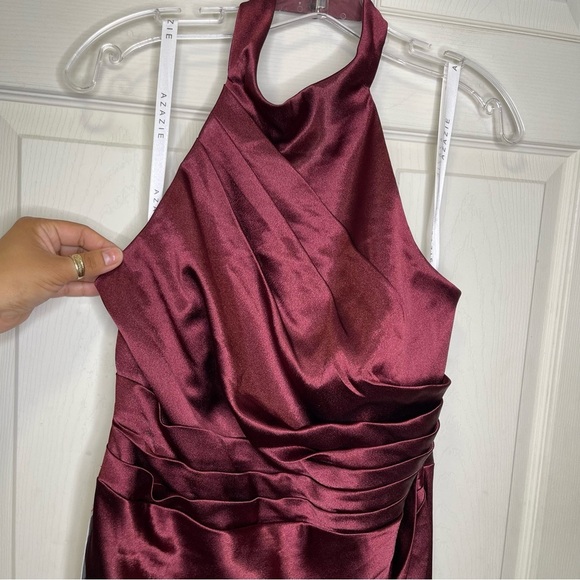 AZAZIE JEMMA
Cabernet Sheath Pleated Metallic Satin Dress Sz A14 - Picture 10 of 12